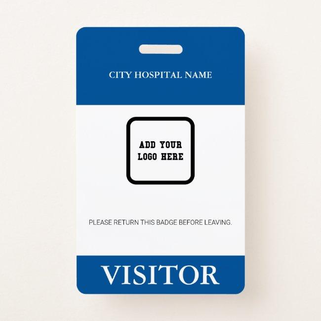 Custom Hospital Visitor Pass Barcode Logo ID Badge