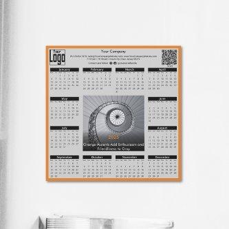 Custom Image Motto Black Gray 2025 Calendar Magnet