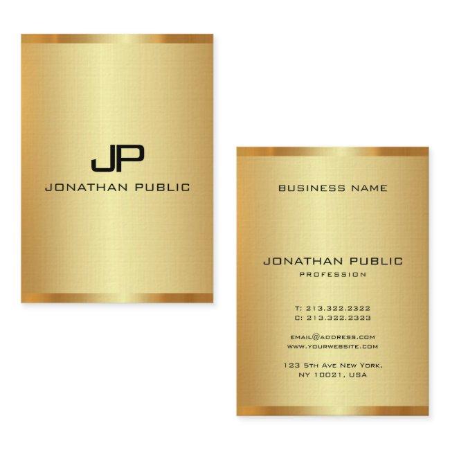 Custom Initial Monogram Elegant Faux Gold Vertical
