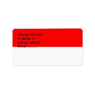 Custom Label with Flag of Indonesia