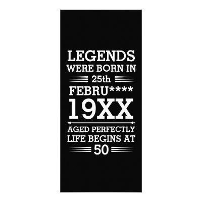 Custom Legends Were Born in Date Month Year Age Rack Card