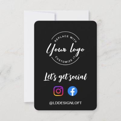 Custom Let's Get Social Media website logo QR code Invitation