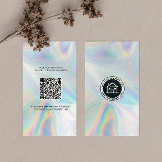 Custom Logo and QR Code DIY Holographic Modern