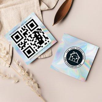 Custom Logo and QR Code DIY Holographic Square