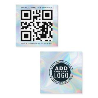 Custom Logo and QR Code Holographic Professional Square