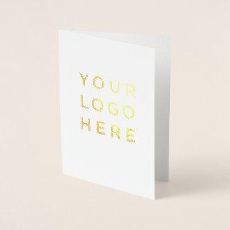 Custom logo and text modern foil invitation card