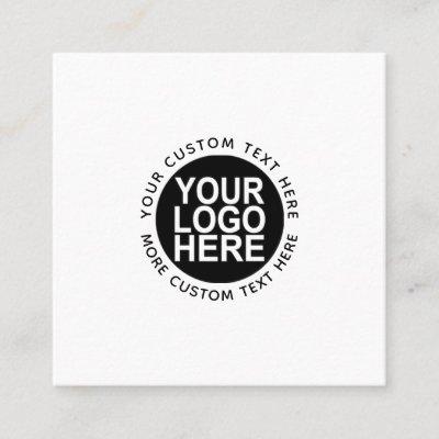 Custom logo and text white or any color modern square