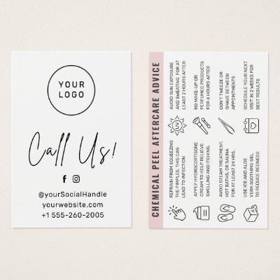 Custom Logo Any Color Chemical Peel Aftercare Card