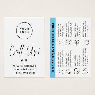 Custom Logo Any Color Teeth Whitening Care Card