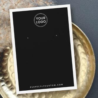 Custom logo black and white earring display card