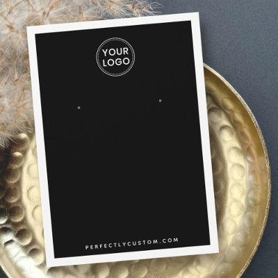 Custom logo black and white earring display card