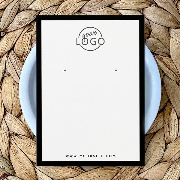 Custom logo black border earring display cards