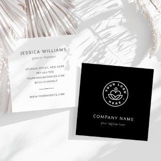 Custom Logo Bold Minimalist Corporate Black Square