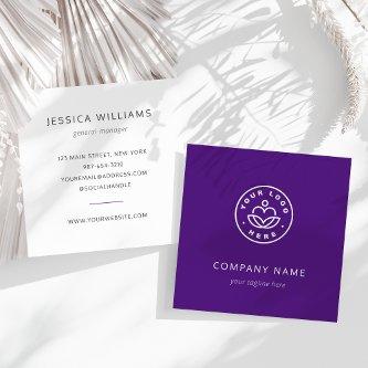 Custom Logo Bold Minimalist Corporate Purple Square