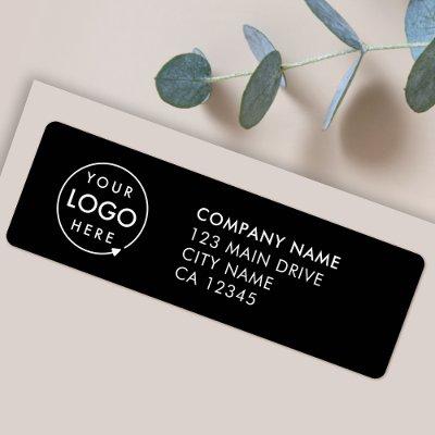 Custom Logo | Business Black Return Address Label