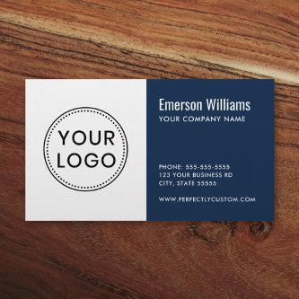 Custom logo dark blue white modern minimalist