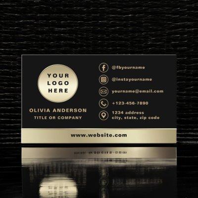 Custom Logo Elegant Black Gold Photo