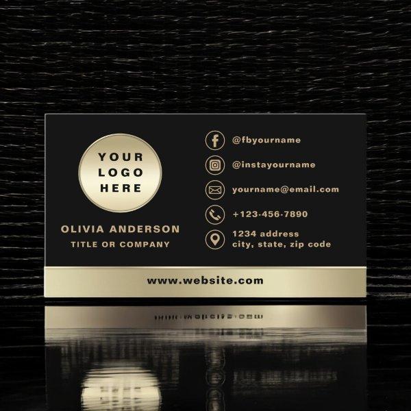 Custom Logo Elegant Black Gold Photo
