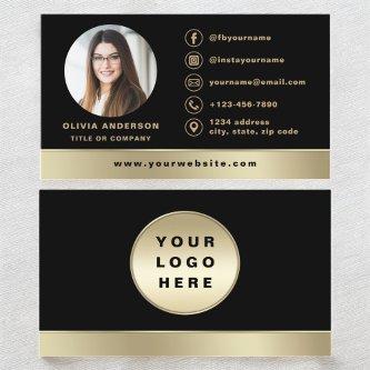 Custom Logo Elegant Black Gold Photo