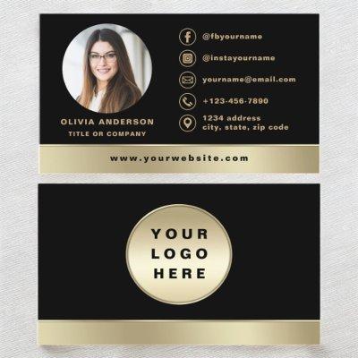 Custom Logo Elegant Black Gold Photo