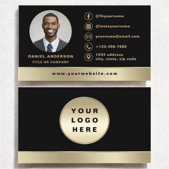 Custom Logo Elegant Black Gold Photo