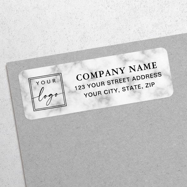 Custom logo elegant marble business return address label