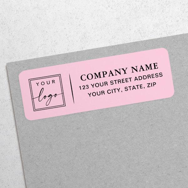 Custom logo elegant pink business return address label