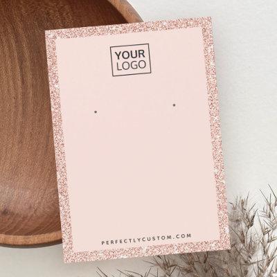 Custom logo faux pink glitter earring display card