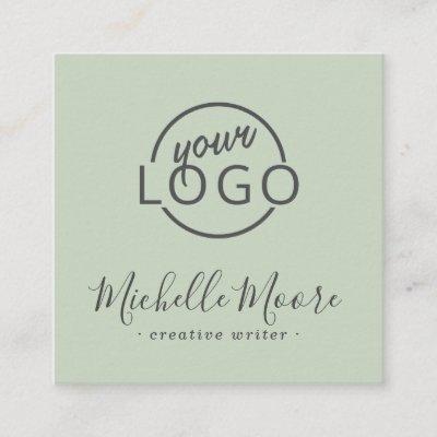 Custom logo feminine minimalist light sage green square