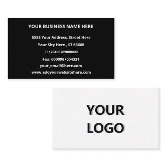 Custom Logo Full Contact Information - Black White