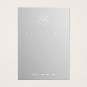 Custom logo gray elegant earring display card