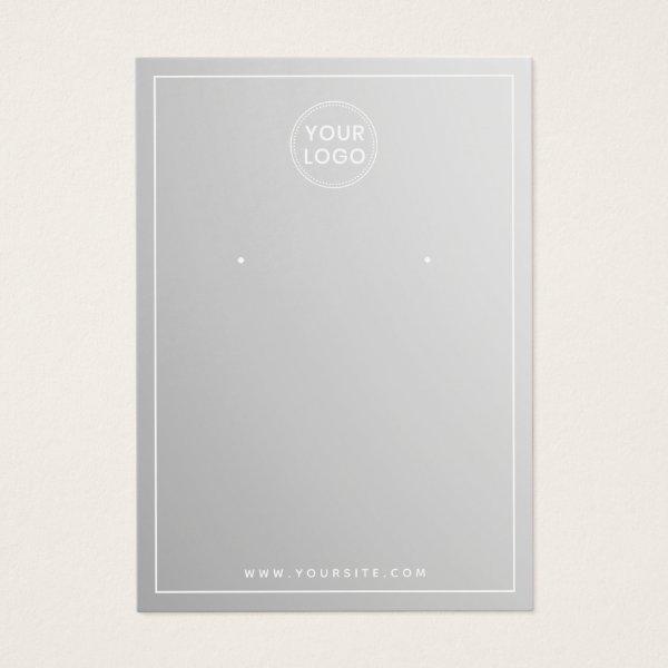 Custom logo gray elegant earring display card
