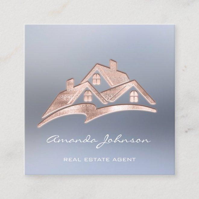Custom Logo House Real Estate Agent Home Roof Square