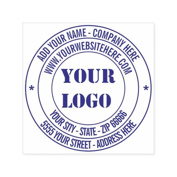 Custom Logo Info Address Round Self-inking Stamp
