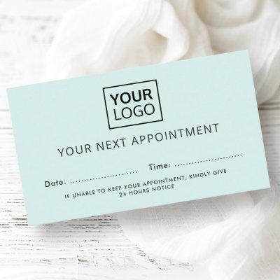 Custom logo light blue modern appointment cards