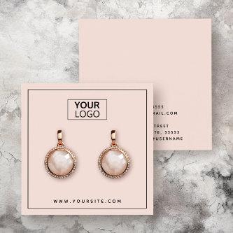 Custom logo light blush pink earring display card