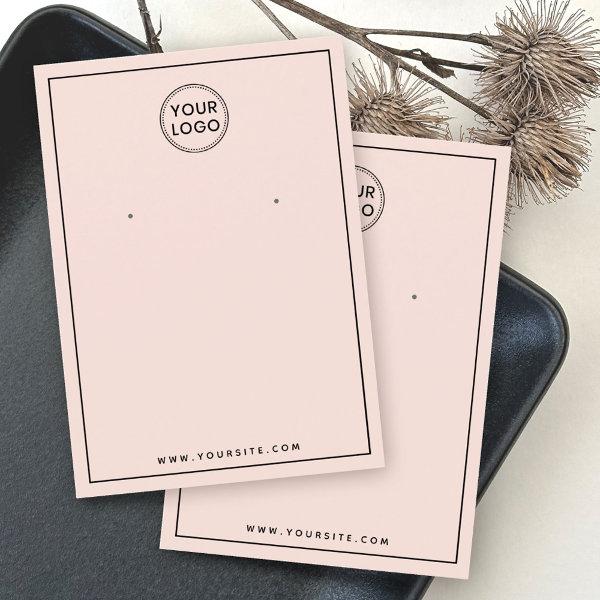 Custom logo light blush pink earring display card