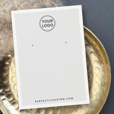 Custom logo light gray earring display card