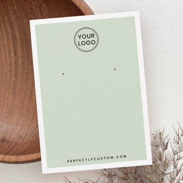 Custom logo light sage green earring display card