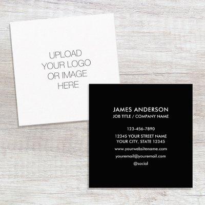Custom Logo Minimalist Black White Square