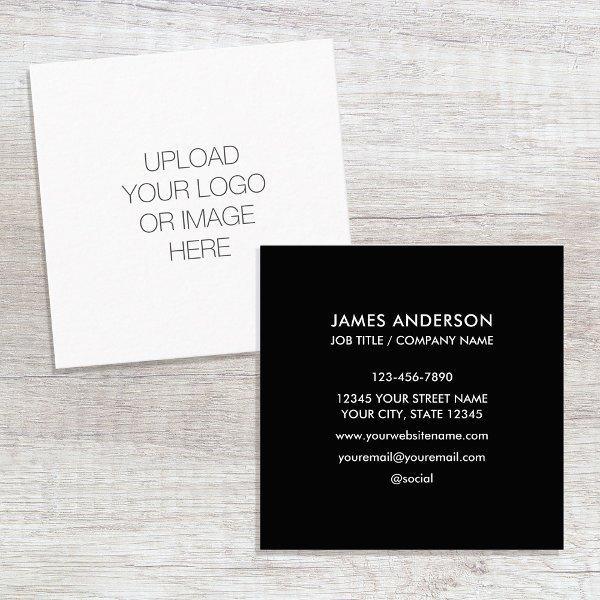 Custom Logo Minimalist Black White Square
