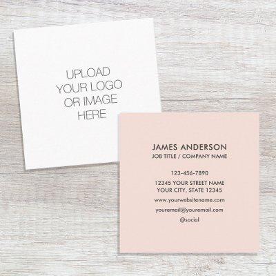 Custom Logo Minimalist Blush Pink Square