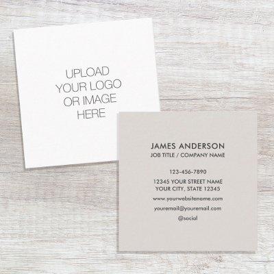 Custom Logo Minimalist Light Gray Square