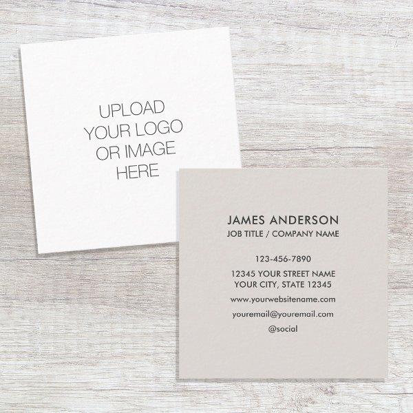 Custom Logo Minimalist Light Gray Square