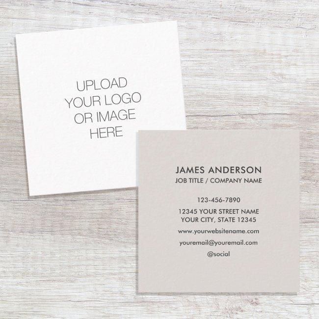 Custom Logo Minimalist Light Gray Square