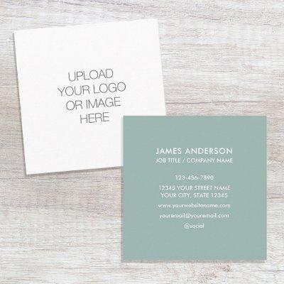 Custom Logo Minimalist Sage Green Square
