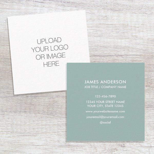 Custom Logo Minimalist Sage Green Square
