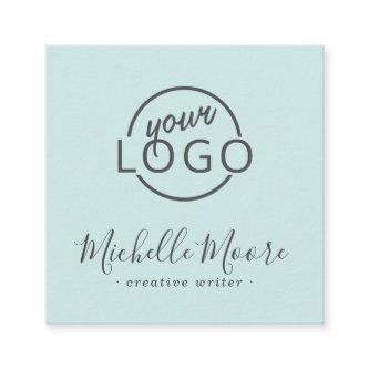 Custom logo modern feminine minimalist blue square square