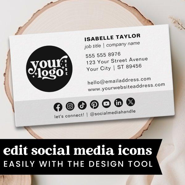 Custom Logo Modern Minimalist Social Media Icons