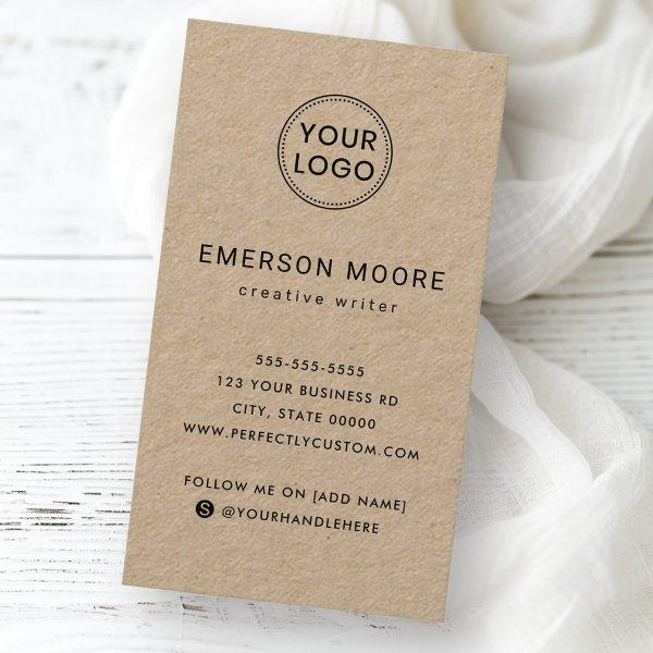 Custom logo modern minimalist vertical Kraft paper